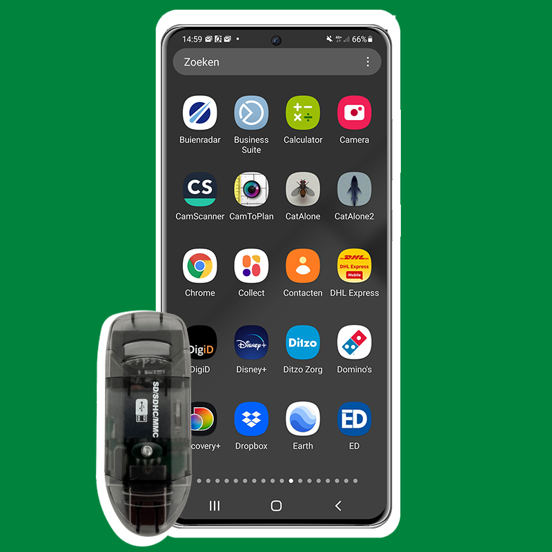 Bestandsoverdracht SD-card met Android telefoon